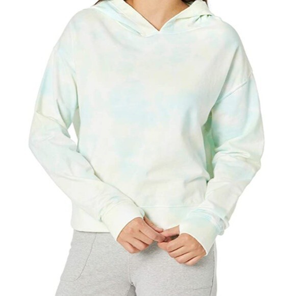 Danskin green hoodie women tie dye long sleeve hoodie sweater size L boho gym - Picture 12 of 12